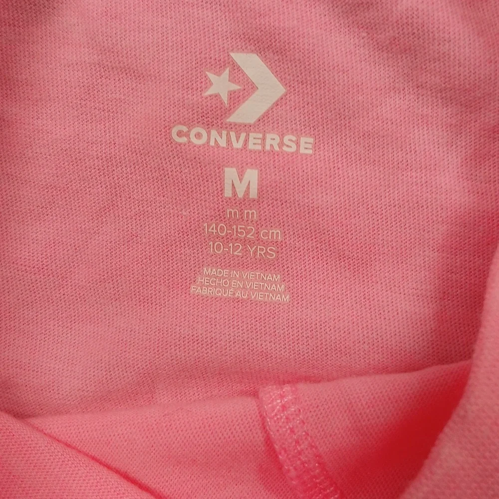 Converse Girls Crop Tee Lot of 2 Size‎ M 10–12 Pink Green All Star